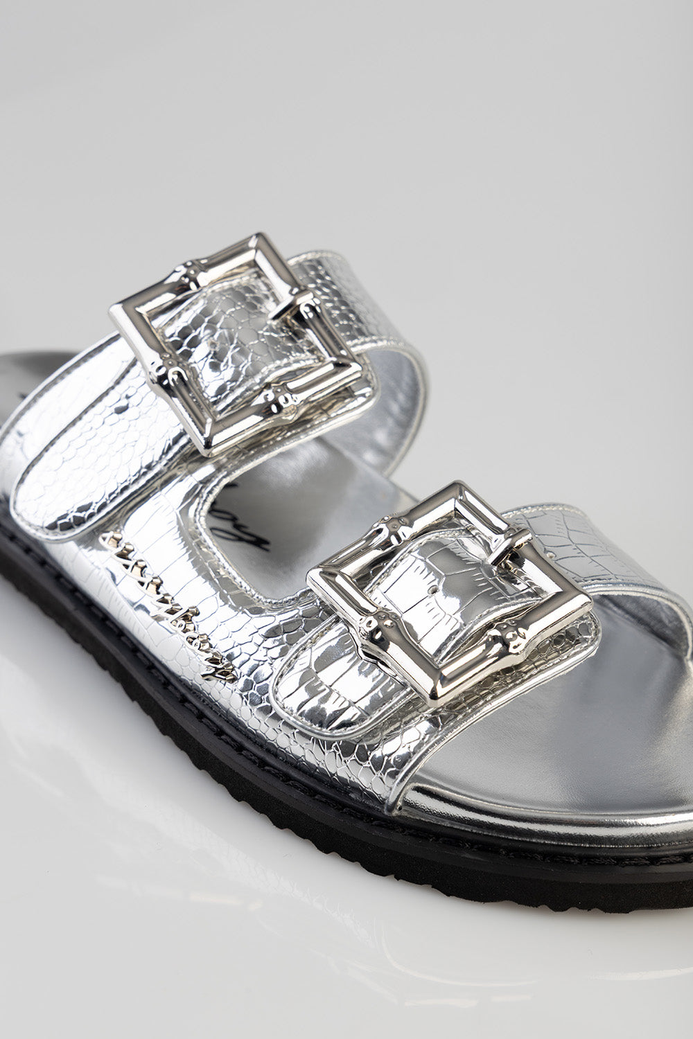 Silvia Double Strap Sandal - Silver