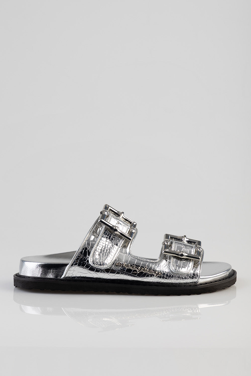 Silvia Double Strap Sandal - Silver