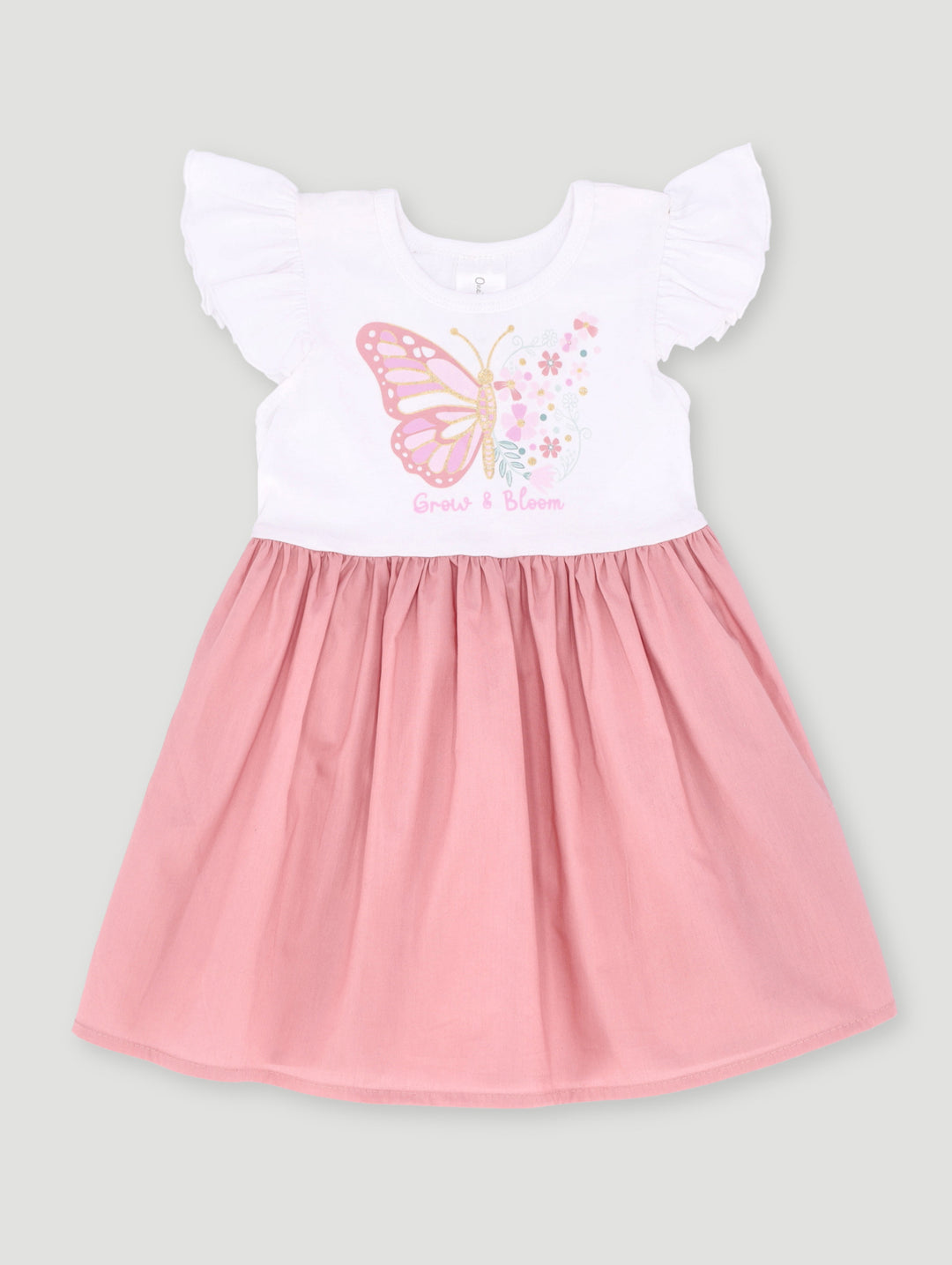 Baby Girls Butterfly Bloom Dress - Pale Salmon