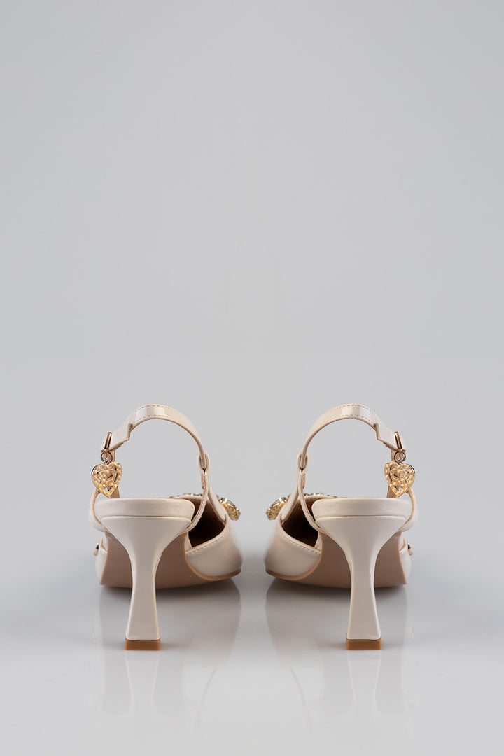 Brochy Mule Heel- Nude