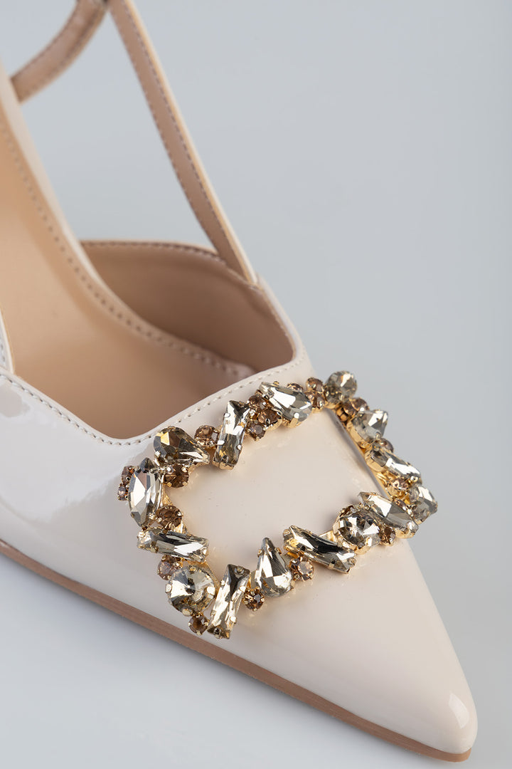 Brochy Mule Heel- Nude