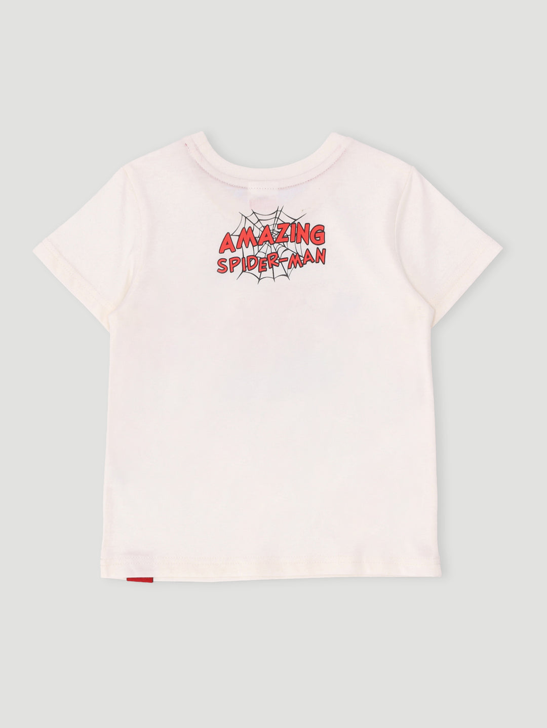 Pre-Boys Spiderman Comic High Density Tee - Cream