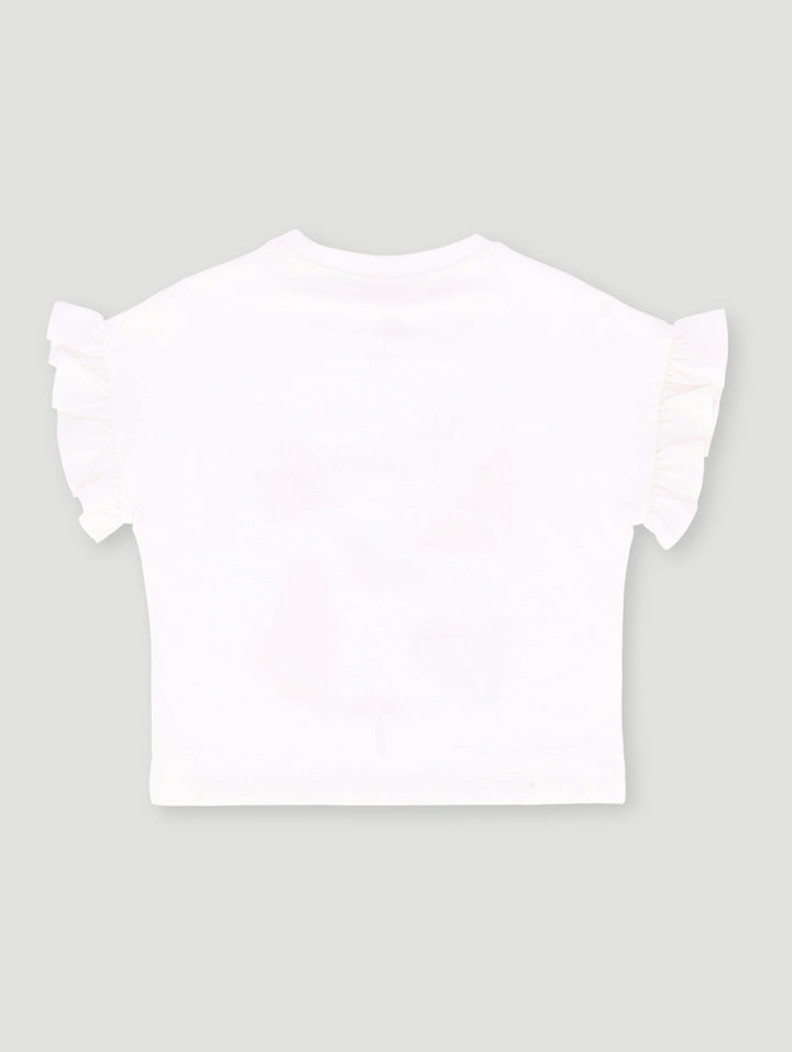 Pre- Girls Butterfly Sequins Tee - White