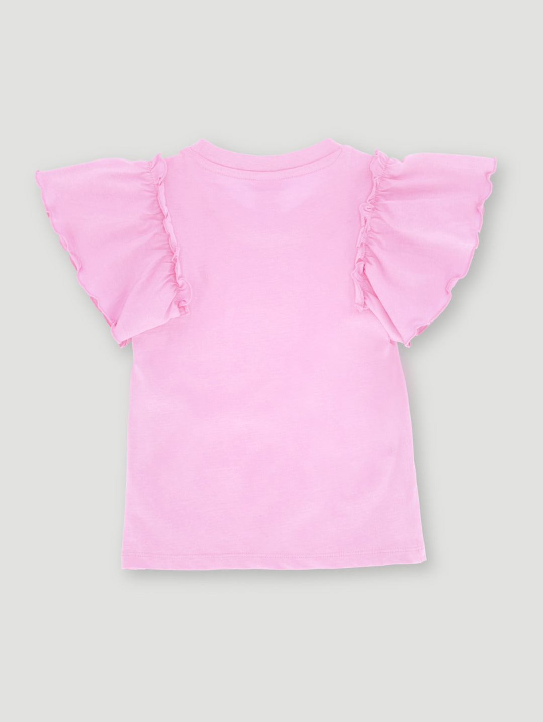 Pre-Girls Flower Embroidery Corduroy Tee - Pink
