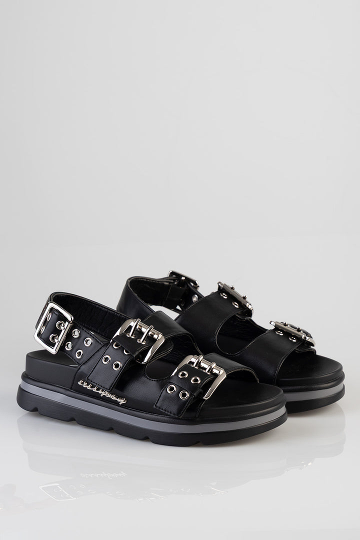 Jazz Multi Strap Sandal - Black