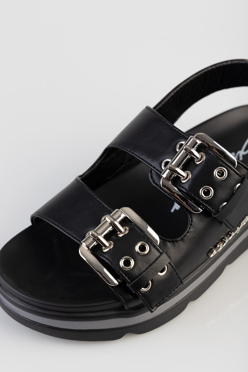 Jazz Multi Strap Sandal - Black