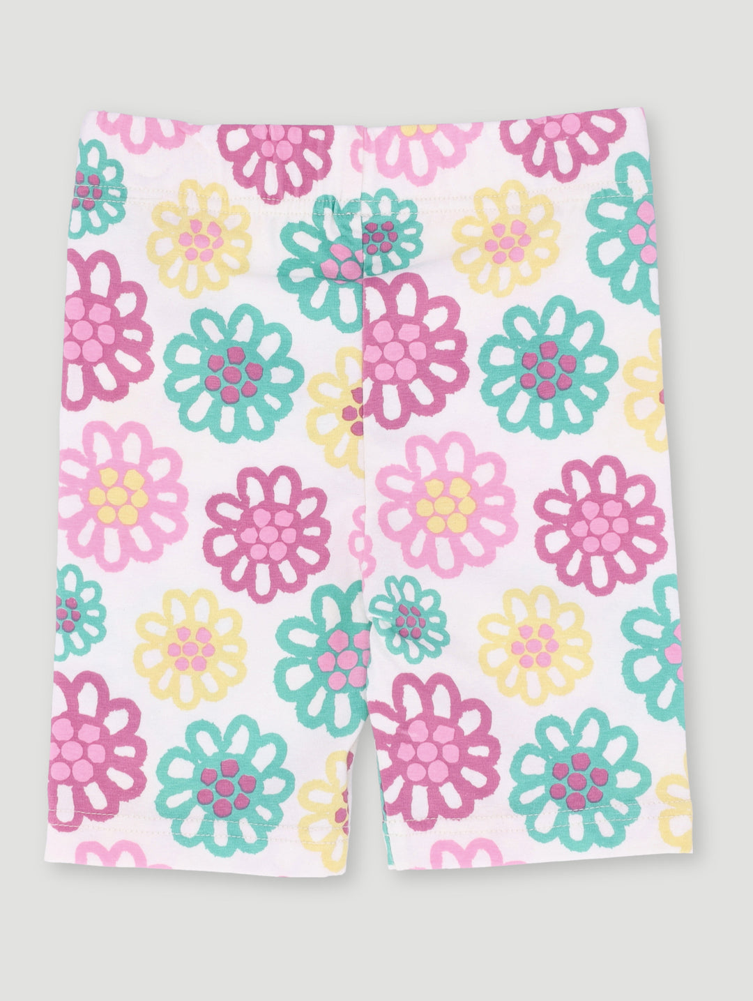 Pre-Girls Bright Floral Print Cycle Short - White