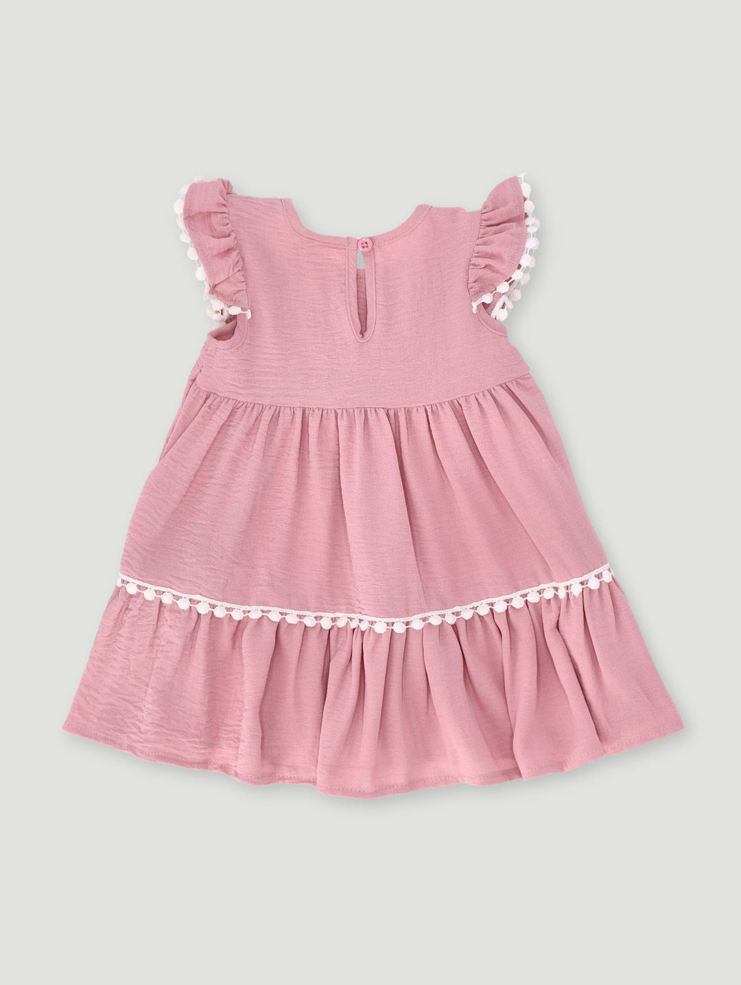 Baby Girls Woven Crinkle Dress - Mauve