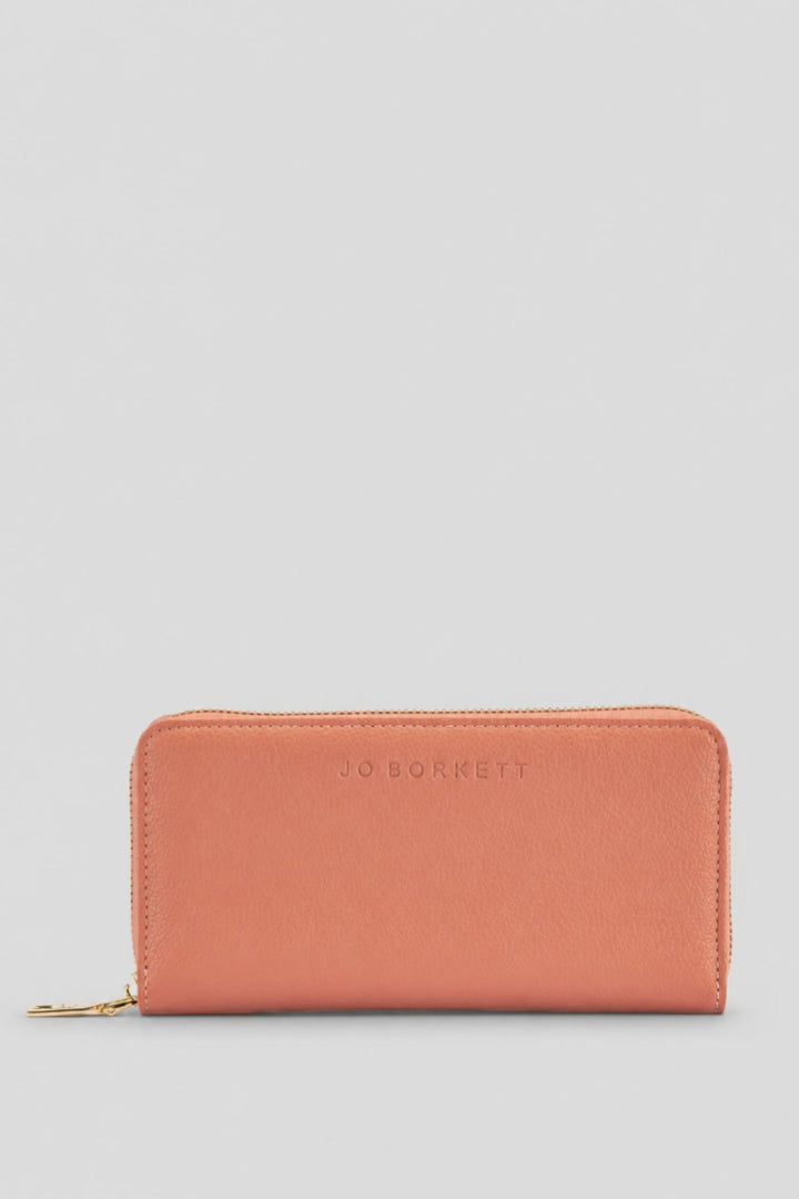 Charlotte Light Text Zip Around Purse - Coral