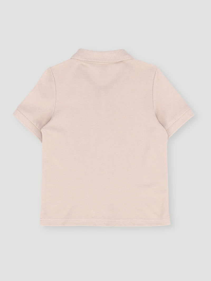 Pre- Boys Short Sleeve 1/4 Zip Pique Golfer - Stone