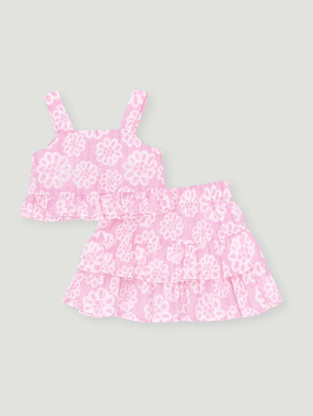 Baby Girls Seersucker Set - Dusty Pink