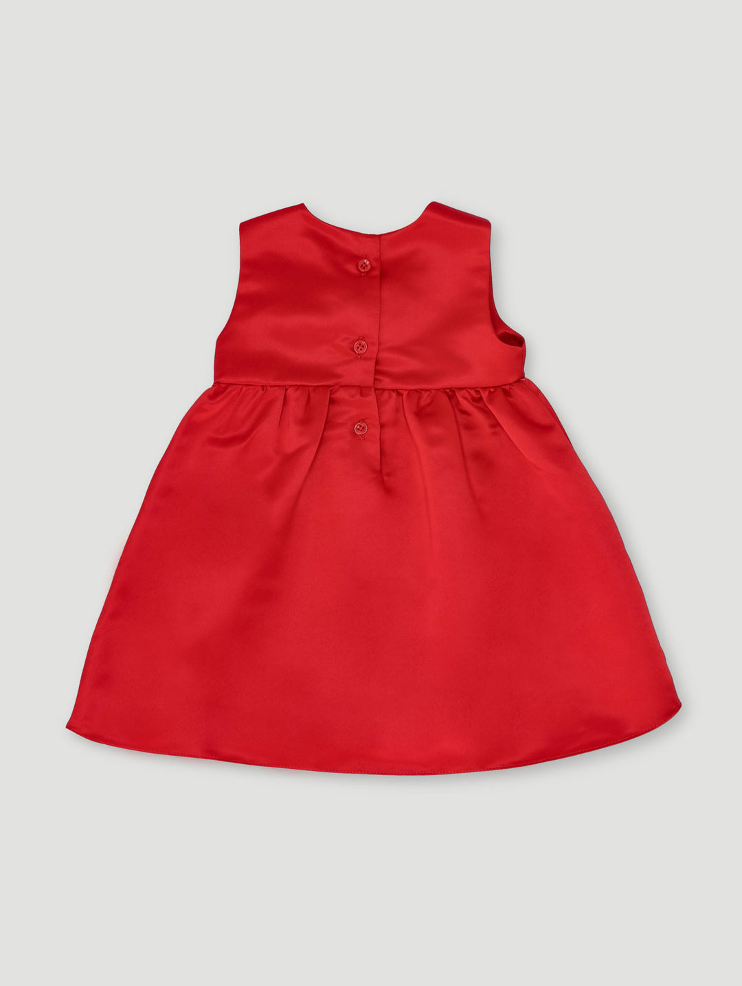 Baby Girls Smart Satin Bow Dress - Red