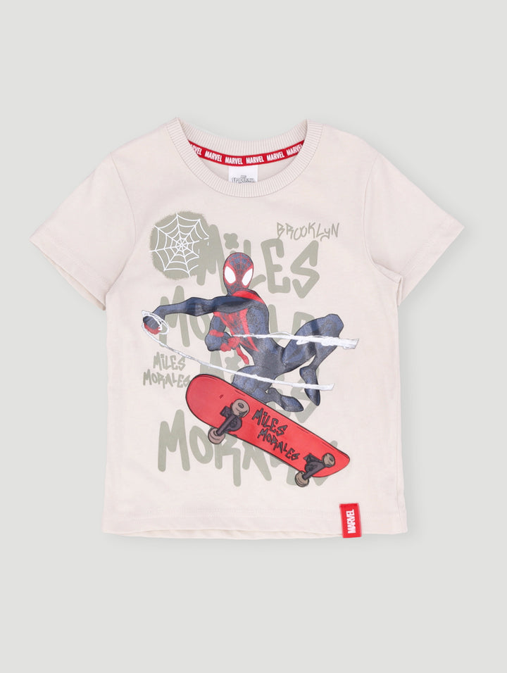 Pre- Boys Spiderman High Gloss Tee - Stone