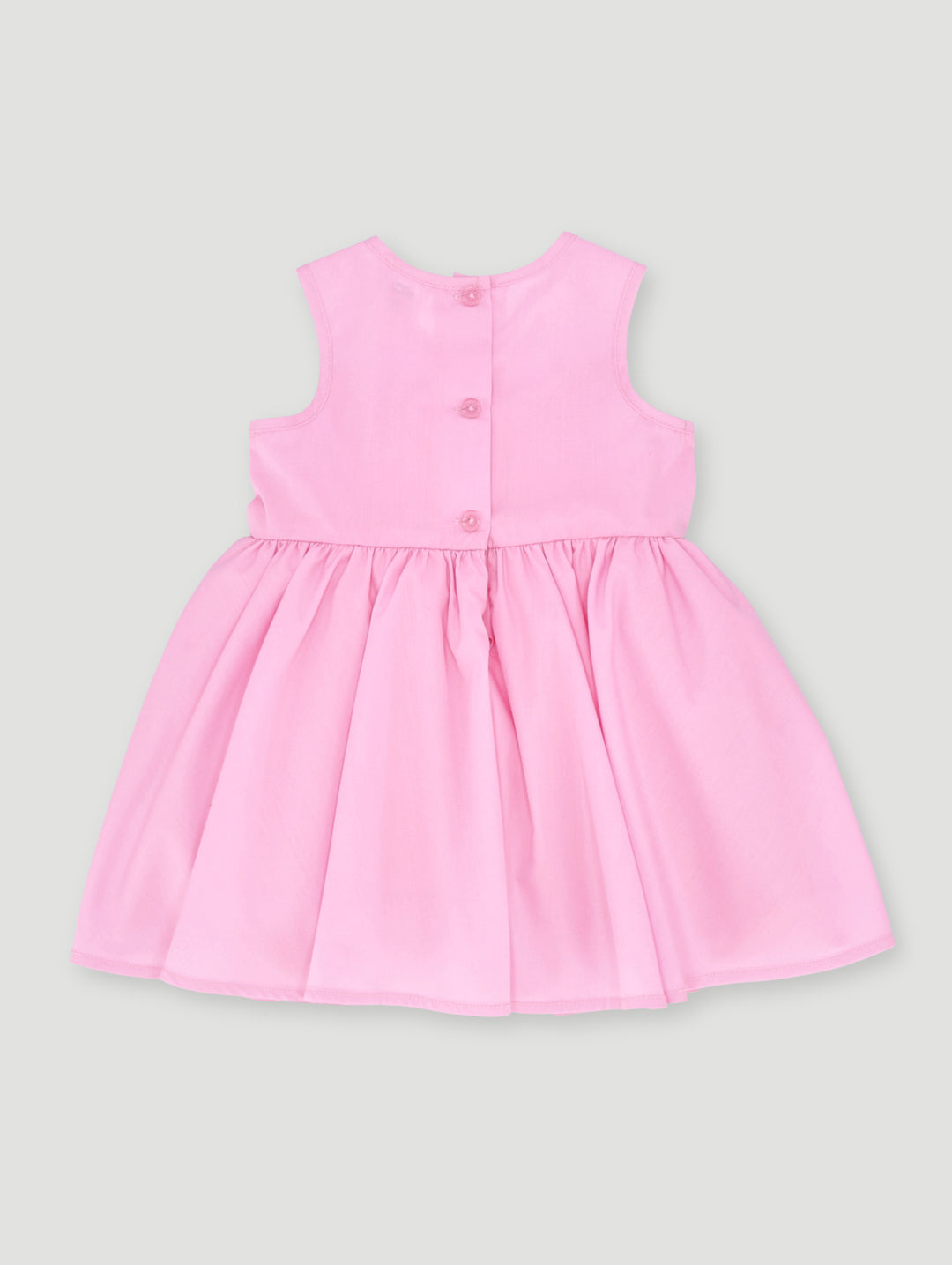 Baby Girls Plain Big Bow Smart Dress - Dusty Pink
