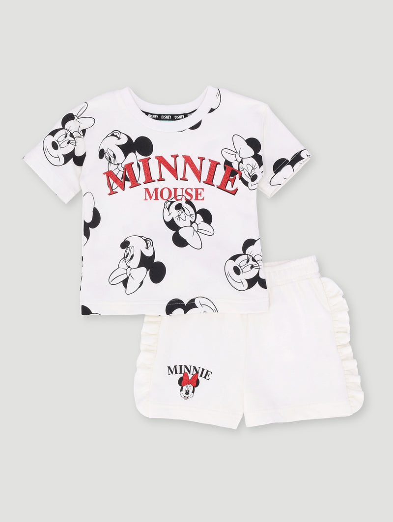 Baby Girls Minnie Mouse Unbrushed Fleece Set - Black/Cream