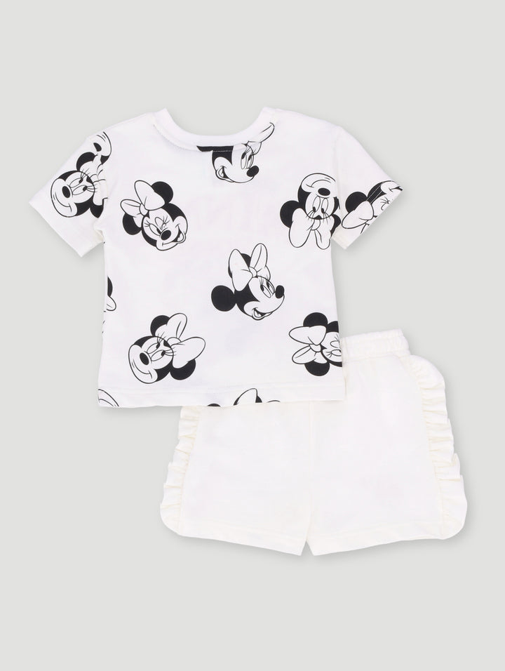 Baby Girls Minnie Mouse Unbrushed Fleece Set - Black/Cream