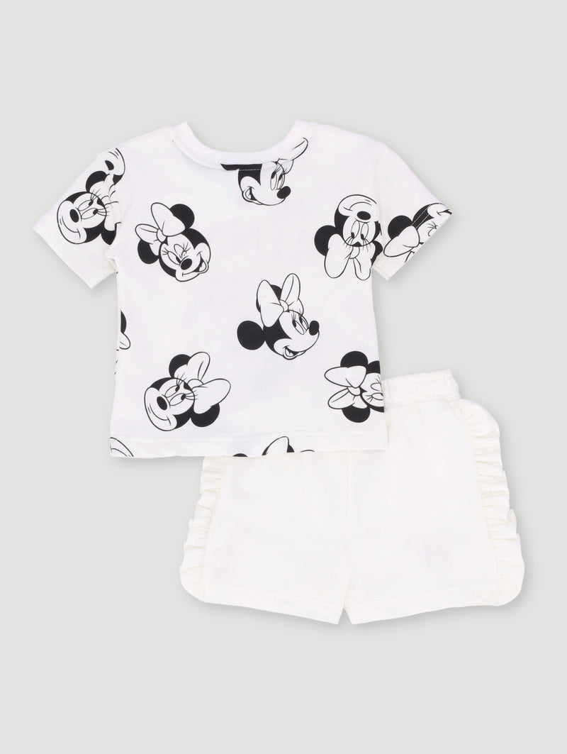 Baby Girls Minnie Mouse Unbrushed Fleece Set - Black/Cream