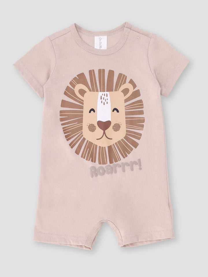 Baby Boys Little Lion Romper - Silver Grey