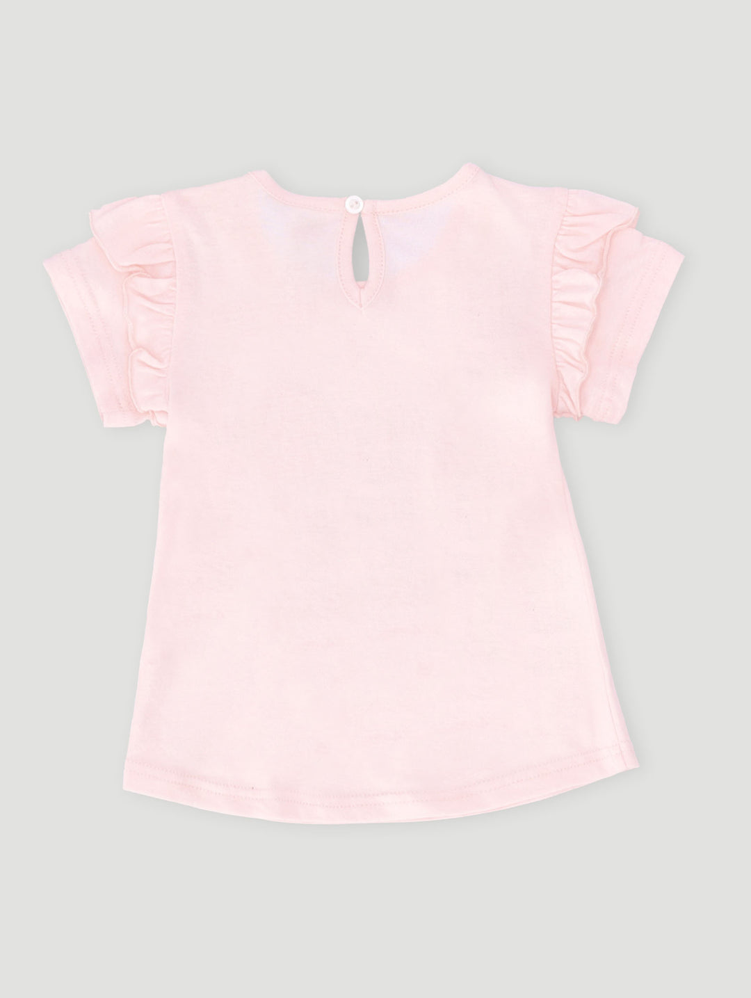 Baby Girls Frill Girls Will Change The World Tee - Dusty Pink