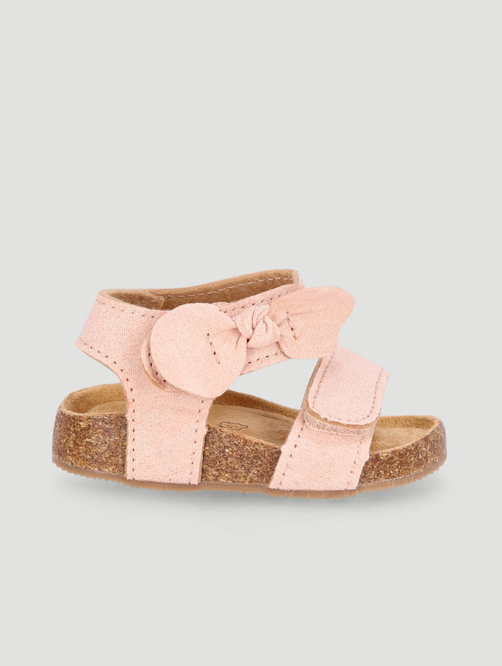 Baby Girls Cork Outsole Bow Sandal - Dusty Pink