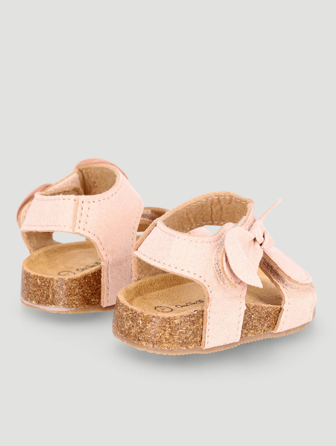 Baby Girls Cork Outsole Bow Sandal - Dusty Pink