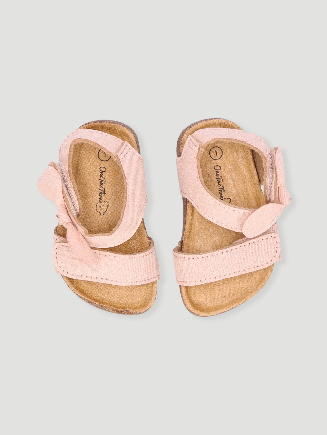 Baby Girls Cork Outsole Bow Sandal - Dusty Pink