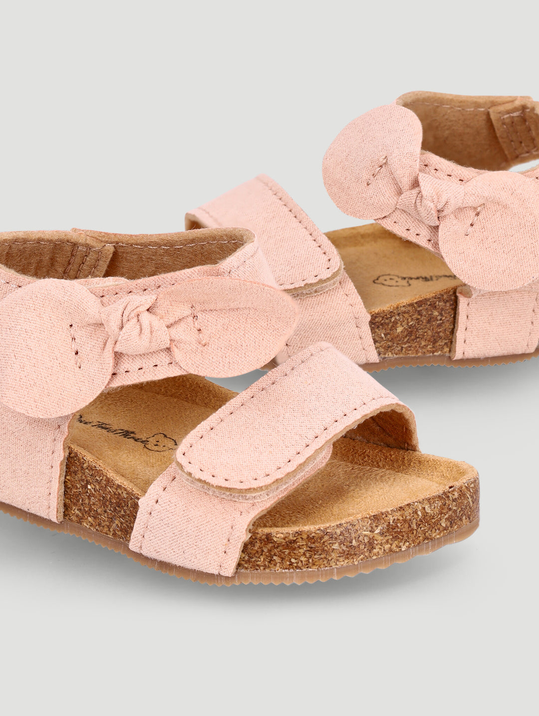 Baby Girls Cork Outsole Bow Sandal - Dusty Pink