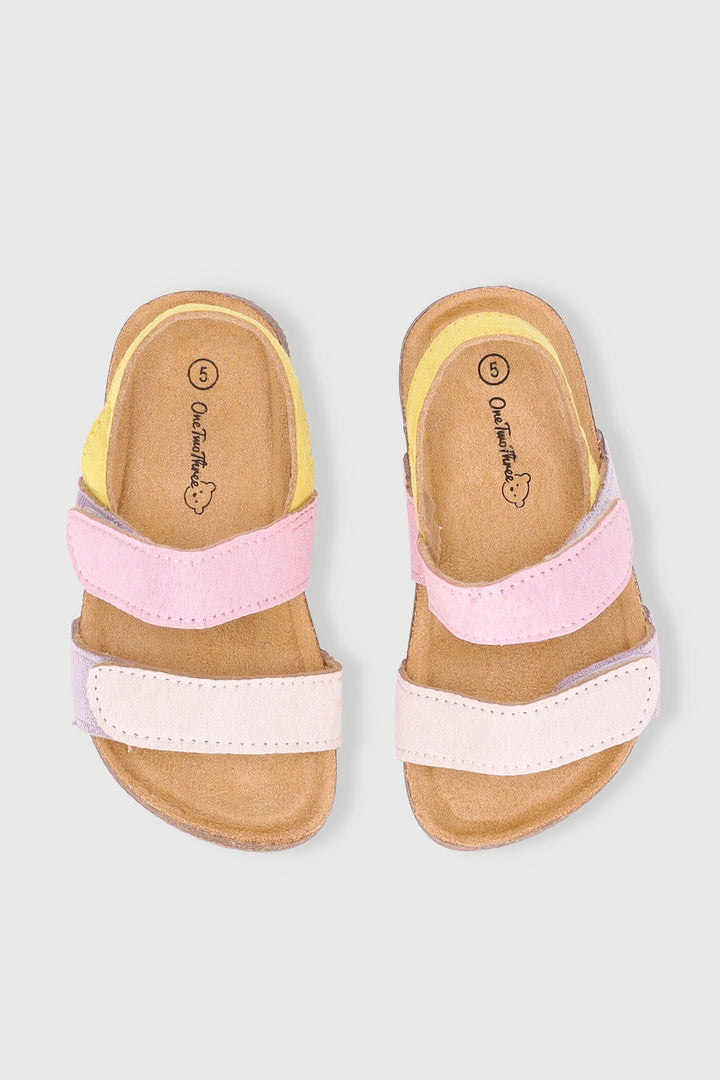Baby Girls Bow Sandal With Cork Outsole - Pink