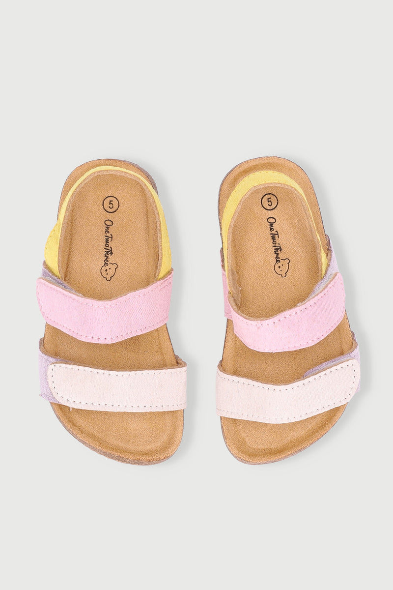 Baby Girls Bow Sandal With Cork Outsole - Pink