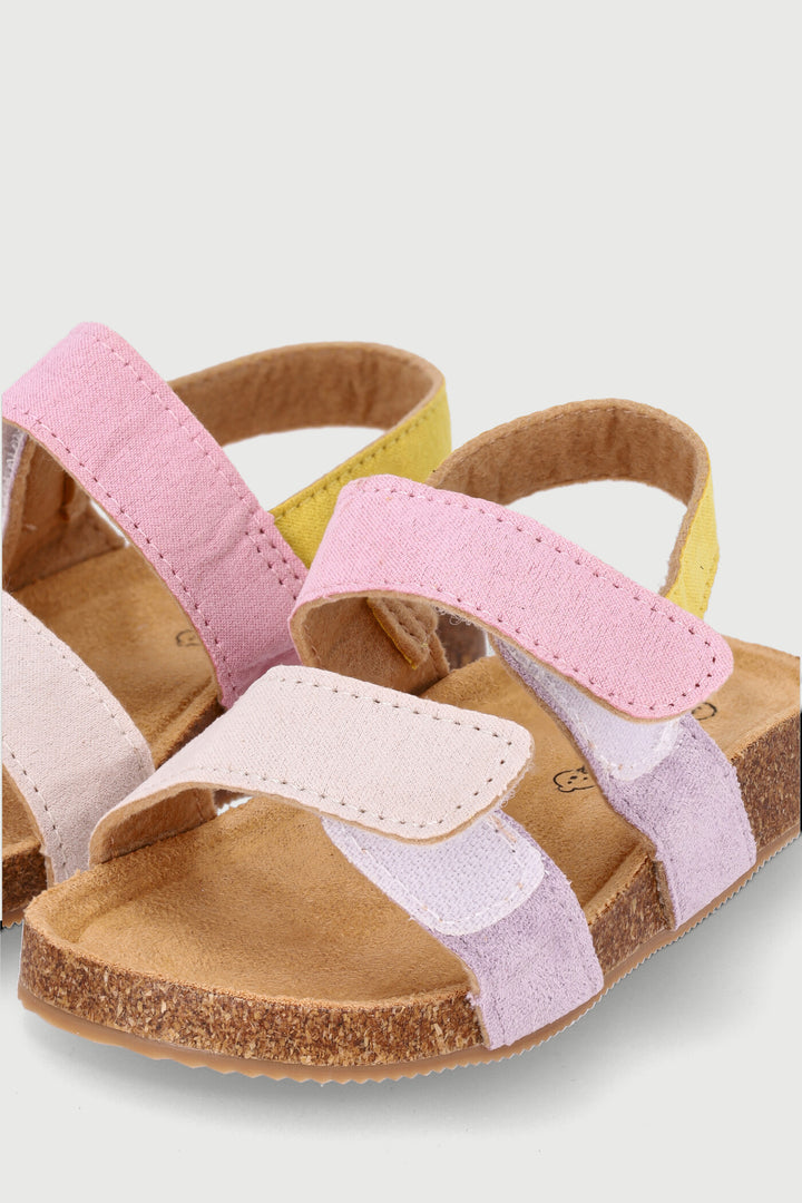 Baby Girls Bow Sandal With Cork Outsole - Pink
