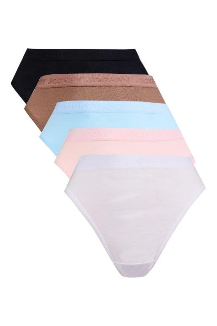 5 Pack Plain Cotton Hicut Panties