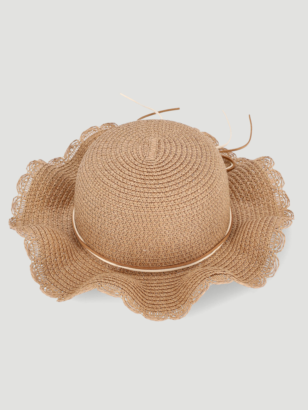 Baby Girls Frill Daisy Straw Hat - Natural