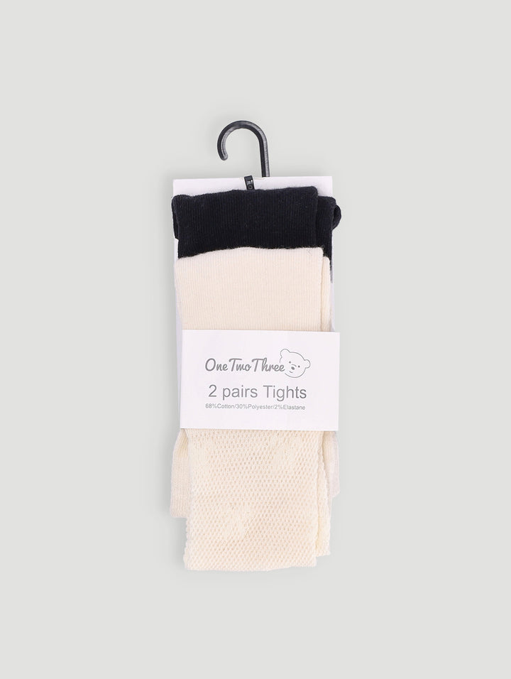 Baby Girls 2 Pack Textured Stocking Sock - Black
