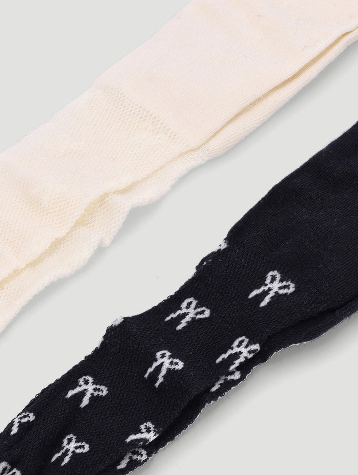 Baby Girls 2 Pack Textured Stocking Sock - Black