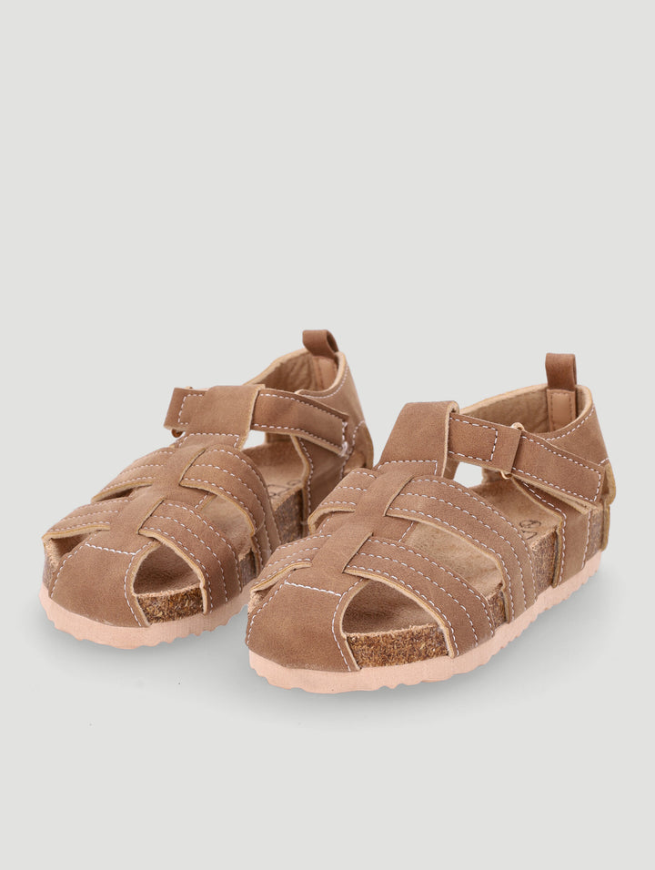 Pre-Boys Closed Toe Health Sandal - Taupe