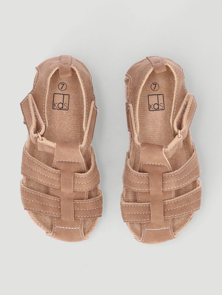 Pre-Boys Closed Toe Health Sandal - Taupe