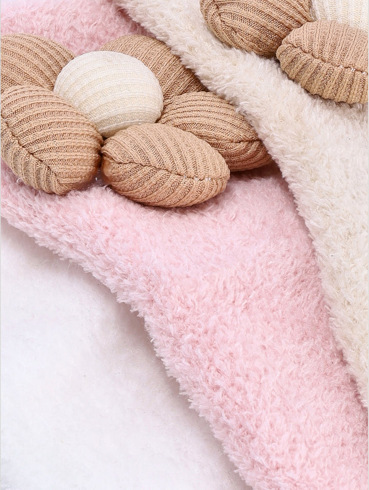 Baby Girls 3 Pack 3D Daisy Cotton Socks - Light Pink