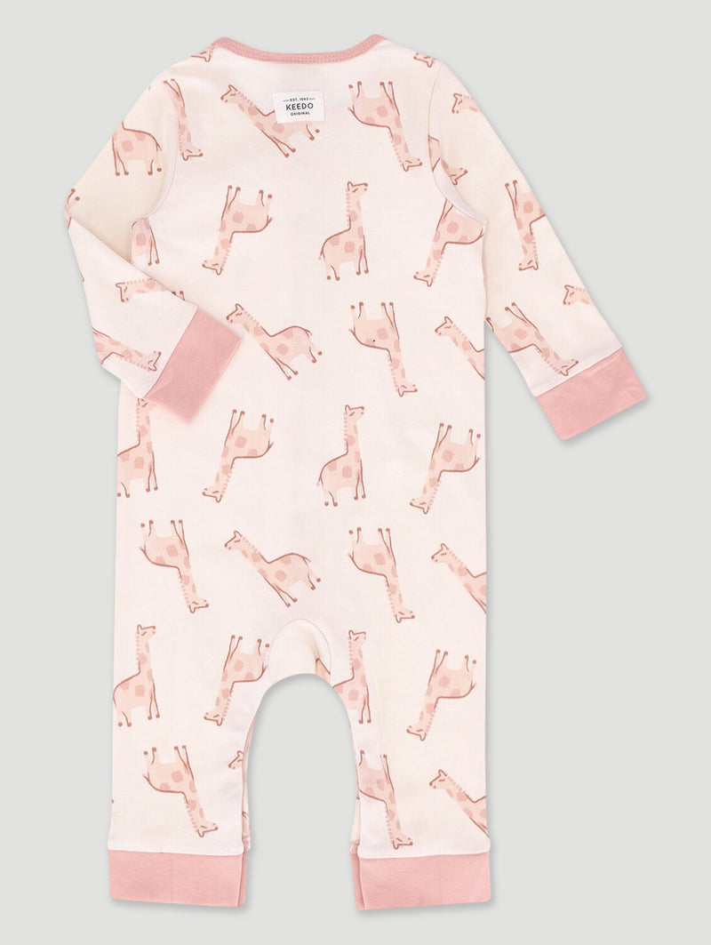 Keedo Baby Girls Giraffe Sleepsuit - Cream