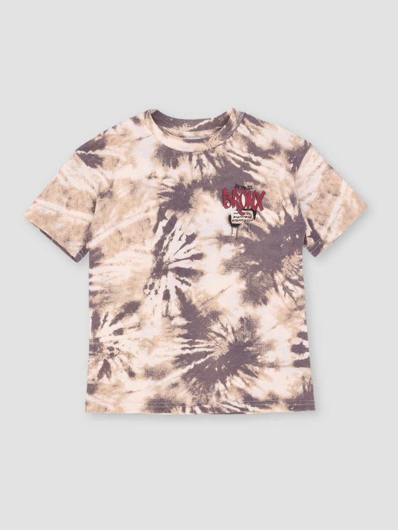Pre-Boys Tie Dye Relaxed Fit Tee - Stone