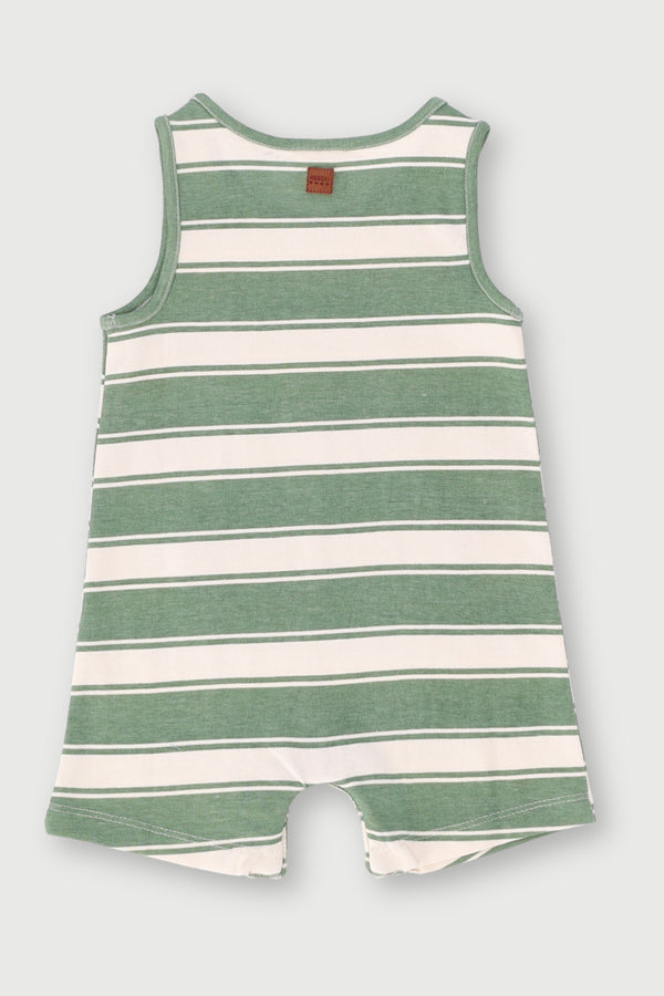 Keedo Baby Boys Stripe Fashion Romper - Fatigue