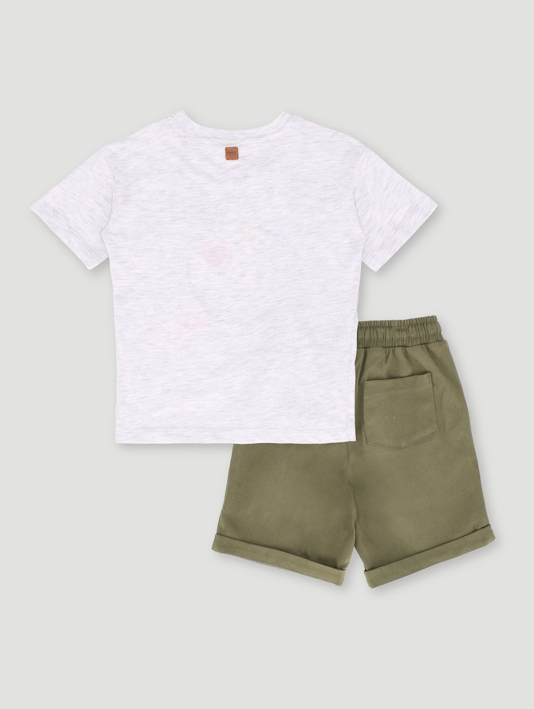 Keedo Boys Surfer Embroidered Set - Grey Melange