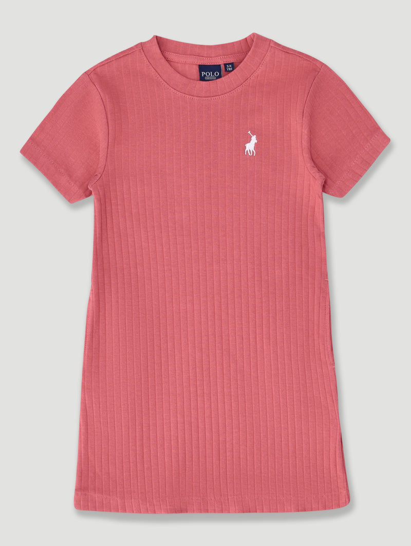 Pre-Girls Gianna Rib Dress - Coral Pink