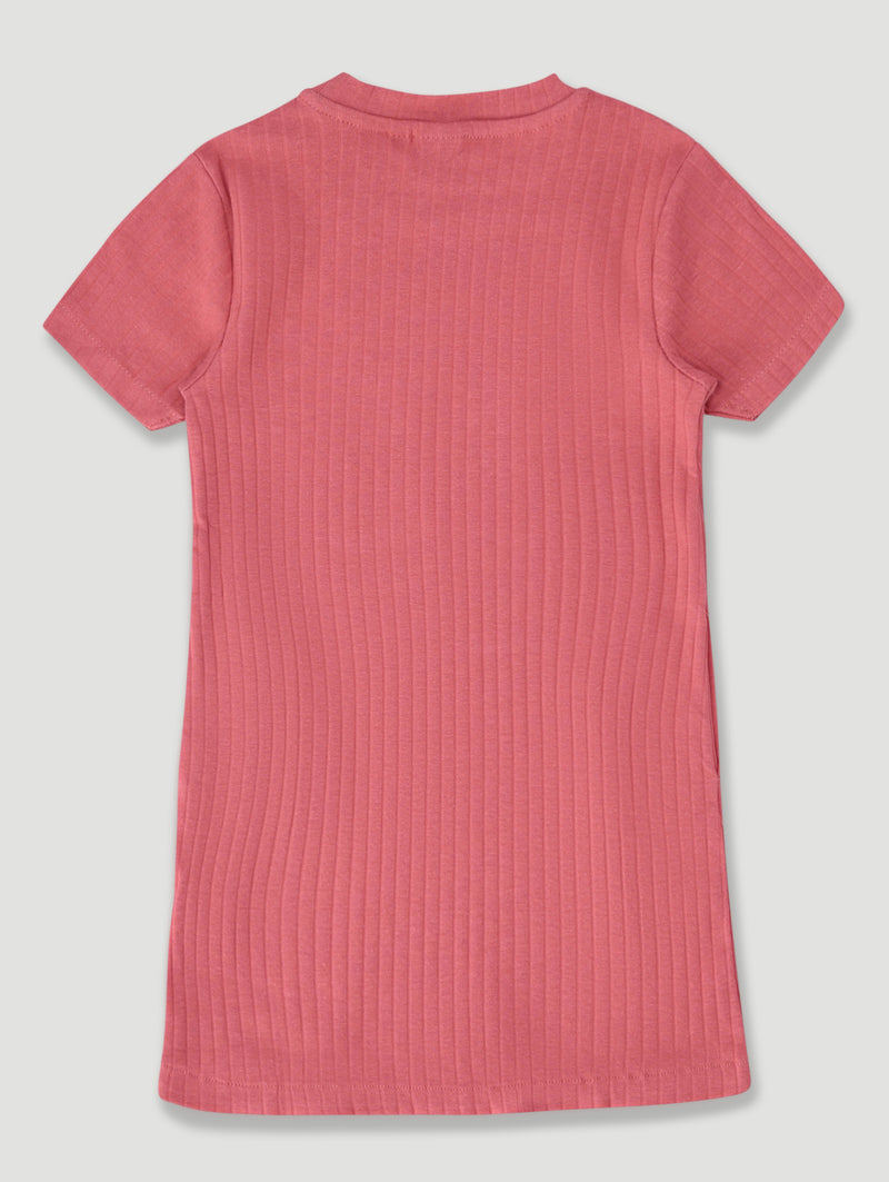 Pre-Girls Gianna Rib Dress - Coral Pink