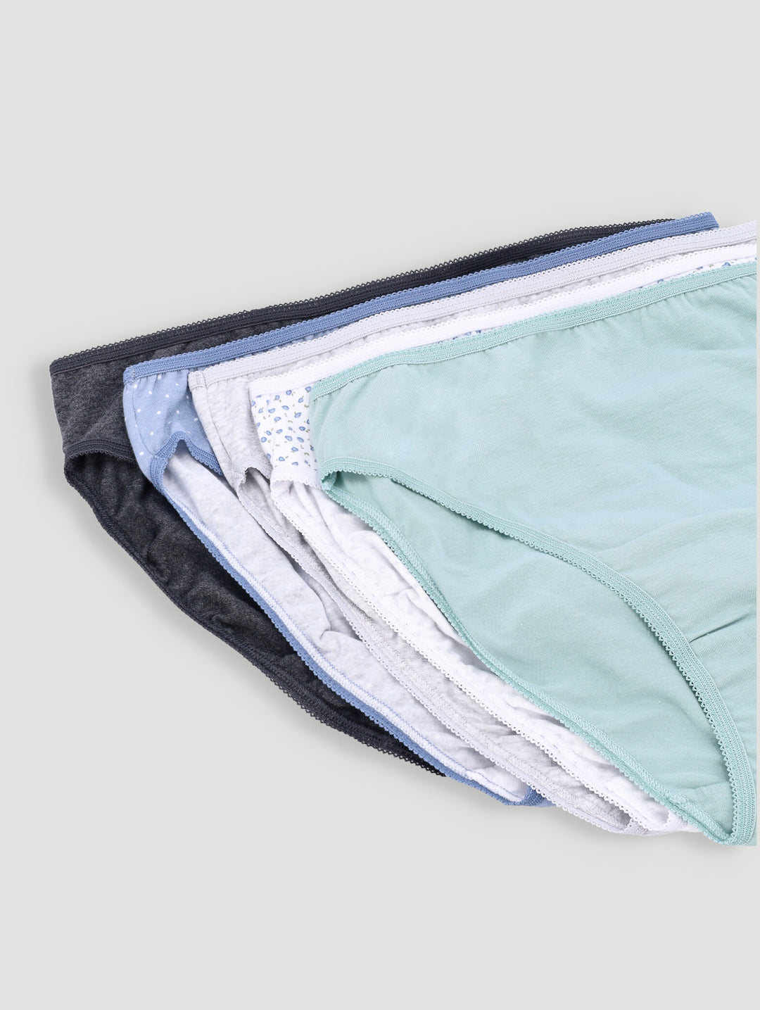 5 Pack Cotton Hi-Cut Panties - Multi