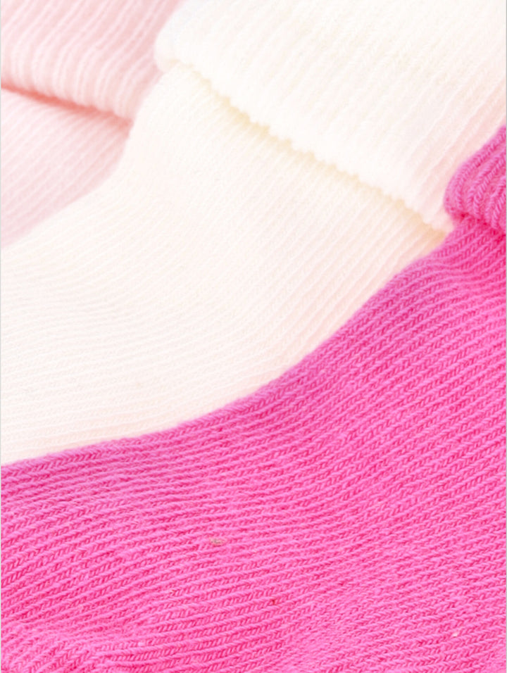 Keedo Baby Girls 3 Pack Plain Socks - Pink