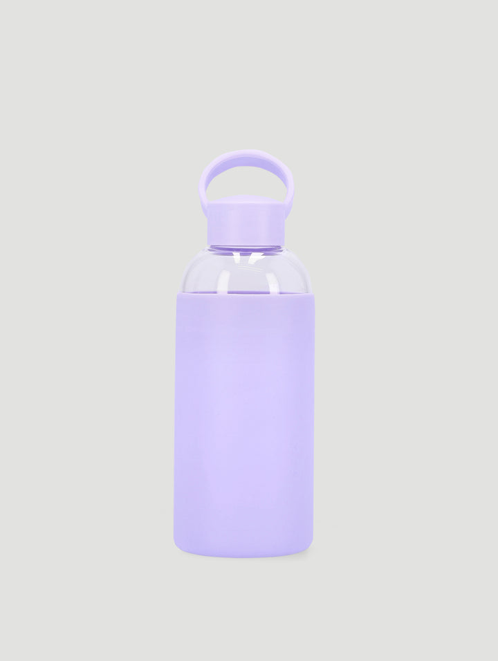 Small Silicone Glass Bottle 600ml - Lilac