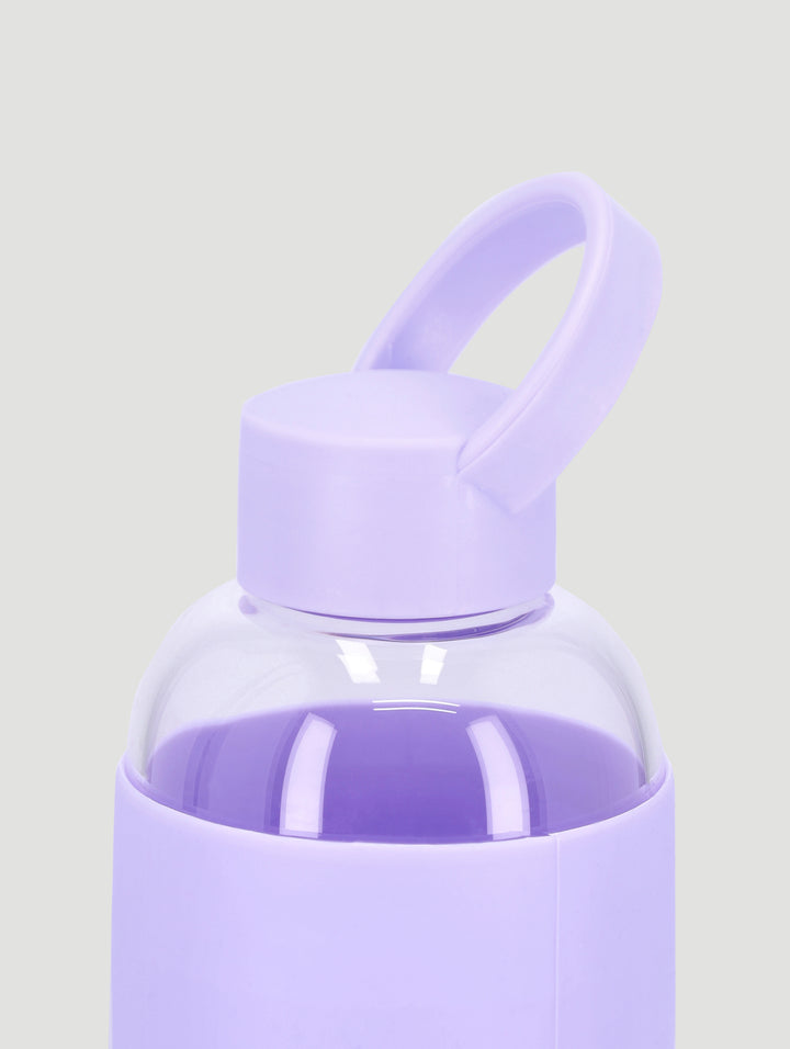 Small Silicone Glass Bottle 600ml - Lilac