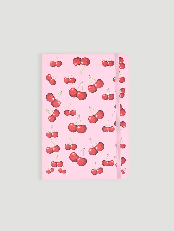 A5 Cherries Printed Cover Lined Notebook