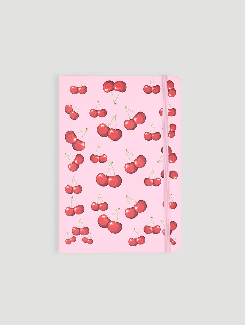 A5 Cherries Printed Cover Lined Notebook