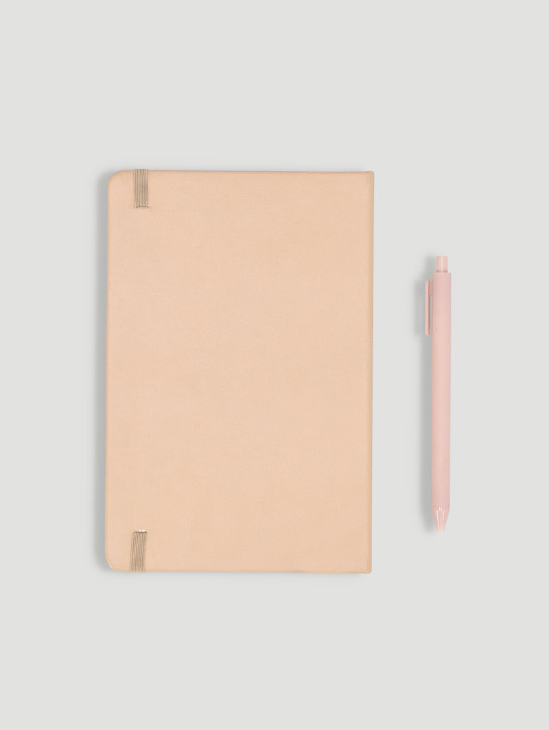 A5 Wild Script Printed Cover Lined Notebook with Pen